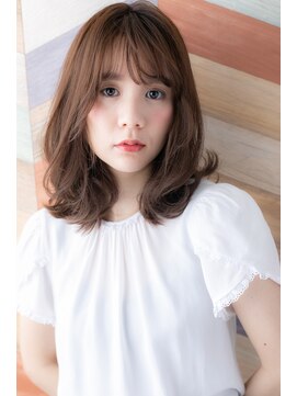 大波純一美容室パーティハン 【イメチェン×前髪】大人かわいいミディアムヘア[小山]ゆるふわ