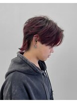 ソソ(soso)&nbsp;ワインレッドデザインカラー/ニュアンスパーマ/韓国マッシュ