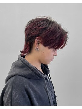 ソソ(soso) ワインレッドデザインカラー/ニュアンスパーマ/韓国マッシュ