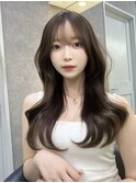 髪質改善縮毛矯正レイヤーカット顔周り前髪韓国ミニウルフ/池袋