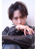 ハバナ 渋谷(HAVANA)&nbsp;メンズ波巻きセンターパート韓国風黒髪ツーブロックマッシュ