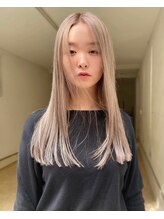 ホネン(honen) 薬院【honen】ミディアムレイヤーブリーチダブルカラーイルミナ