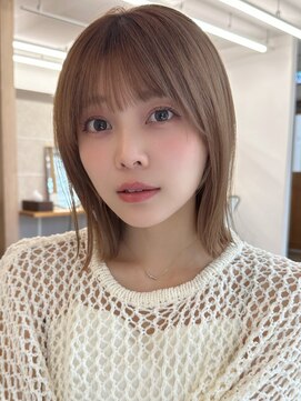 サンド 名古屋(sand) アプリコットオレンジくびれヘアハイライトカラー名古屋ショート