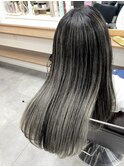 くびレイヤーグレーベージュニュアンスカラー白髪染め白髪ぼかし