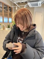 シロ 甲東園店(SHIRO)&nbsp;オレンジベージュ/ショートボブ/デザインカット