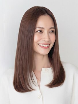 美容室9A 透明感ベージュブラウン×ロングローレイヤー
