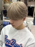 メンズミルクティーベージュコンマヘアアッシュグレージュカラー