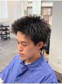 MEN'S/リバースセンターパート/ニュアンスパーマ/南堀江
