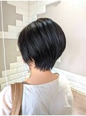 髪質改善ショートボブ/ブリーチなしカラー夏/小顔３０代４０代