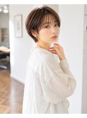 丸みショート小顔ショートシースルーバング耳掛け美髪