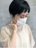 大人オン眉ショート/アッシュブラック/メンズライク