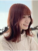 【韓国風巻きスタイル】ベビーオレンジベースのピンクカラー