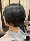 大人マッシュショート丸みショート黒髪ショートベリーショート