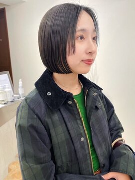 プフ 伏見(puf) [puf 伏見/丸の内/栄/名古屋]オリーブカラーぷつっとボブ★鳥山