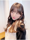 カーキベージュニュアンスカラーレイヤーロング_ba486832