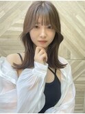 美髪カールシアーカラーピンクブラウンエアリーロングセミディ