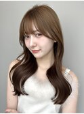 韓国ヘア/ベージュカラー/透明感カラー/レイヤーカット/ロング