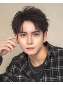 ツーブロック短髪アップバング