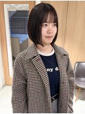 "久保田"まとまるボブ暗髪艶カラーショートボブストレートボブ