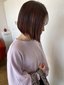 コワファースト 大分(COIFF1RST) 大人可愛いショートボブ白髪ぼかし20代30代40代/大分