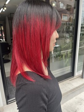 パーミル ヨコハマ(permille Yokohama) ビビッドレッドブリーチカラー