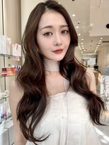 【MINX】くびれヘアアプリコットオレンジハイライトカラー_銀座