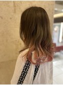 大人インナーカラー赤