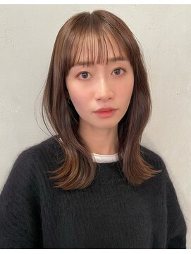 ノイ 銀座(noi) 顔周りレイヤーカットくびれヘアミルクティーベージュカラー