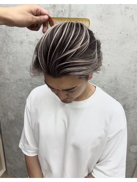 ヌエン 渋谷(NU/EN) ブリーチダブルカラーで作るハイライトのメンズバレイヤージュ！