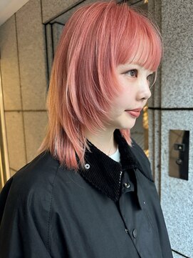 ダブ アオヤマ(DaB AOYAMA) ボブウルフデザインカットピンク