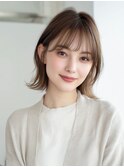前髪ありの小顔ボブ/髪質改善似合わせカット