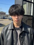 緩めシャドウパーマ　メンズパーマ　レイヤーマッシュ