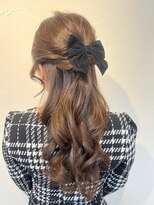 フェリーチェ 六本木店(Felice)&nbsp;ハーフアップ　巻き髪　結婚式ヘアセット　パーティヘア