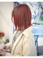 ブレンドバイハピネス(Blend by happiness) ブリーチありWカラー スモーキーピンク 切りっぱなしボブ