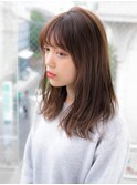シースルーバング アッシュベージュ