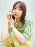 ◎ぷつっと切りっぱなしミディアムボブ