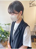 20代30代大人可愛いマッシュショート小顔丸みオリーブベージュ
