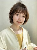 ボブ／縮毛矯正/グレージュ/韓国風/髪質改善トリートメント