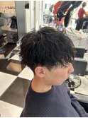 メンズパーマツイスパ波巻きスパイラルマッシュセンターパート