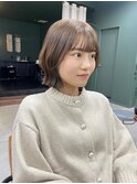 ボブ ベージュカラー マロンベージュ 顔まわりカット