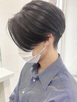 フェザーパーマ黒髪センターパートコンマニュアンスパーマ
