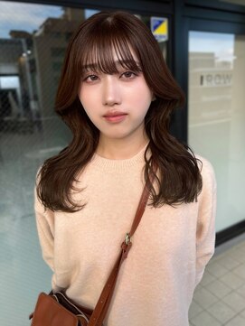 イロウ 天神大名店(IROW) カシスブラウン くびれヘア ブリーチなしカラー【天神大名】