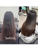 髪質改善 くせ毛 ストレート 縮毛矯正 艶髪 ロング 湿気対策