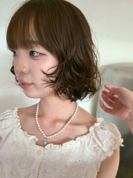 マカロニコースト(macaroni coast) ボブパーマ 前髪あり レイヤーボブ