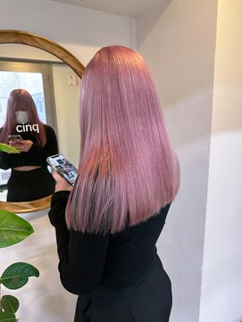 サンクマーケット 渋谷(cinq MARKET) 渋谷ブリーチカラーハイトーンカラーコーラルピンクカラー韓国