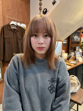 チャプター 問屋町(chapter) ケアブリーチミルクティーベージュカラーレイヤーカット韓国ヘア