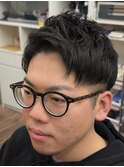アップバングの爽やかショート