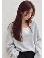 ミロアヴィタ 平尾(miroa vita)&nbsp;深みワインレッド×艶感ストレートロング