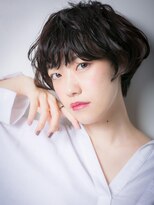 カバーヘア ブリス 戸田公園西口店(COVER HAIR bliss) ネイビーカラーくせ毛風マッシュショートw戸田公園10代20代30代