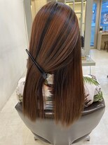 ヘアーサロン イルア 北越谷(hair salon I'LUNA)&nbsp;オレンジベージュバレイヤージュ